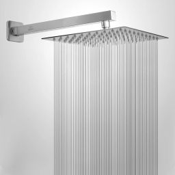6x6 inch Ultra Slim Square Rain Shower with 15inch Arm Shower Fixed Mount-image-12
