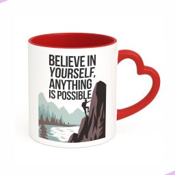 Believe in Yourself, motivational Gift for sister brother (Red Heart Handle) Ceramic Coffee Mug-image-4