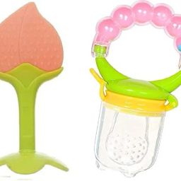 Baby Silicone Teether for 0-12 Months & Baby Fruit Nibbler Feeder for Babies Teether and Feeder-image-23