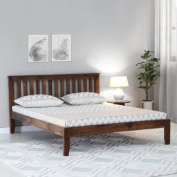 woodsworth from pepperfry Eva Sheesham Wood Queen Size Bed In Provincial Teak Finish-picture-47