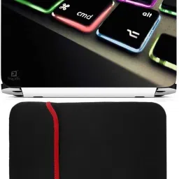 FineArts Keypad Color Led Laptop Skin with Reversible Laptop Sleeve Combo Set-83