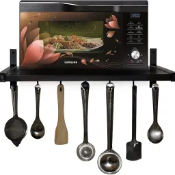 Containers Kitchen Rack New Wall Mounted Oven Stand with 4 hook OTG Stand,Kitchen Oven Holder Rack Stand Iron-image-19