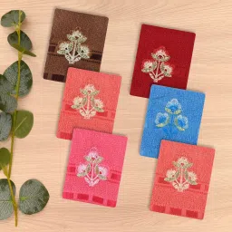 KUBER INDUSTRIES Handkerchief|Velvet Plain Embroidary Hanky|Set of 6|Multicolor ["Multicolor"] Handkerchief-image-68