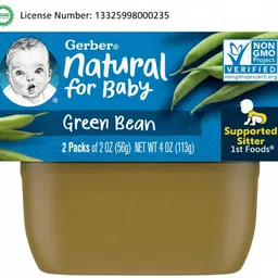 gerber Natural for Baby Green Bean Baby Food 113g Stage 1 Baby Food| Non Gmo Cereal-picture-14