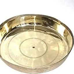 Pure Kansa Bronze Thali plate 10 inch size Half Plate-image-2