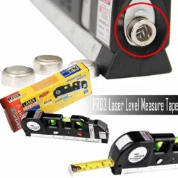 vishal Level Laser Plastic Horizon Vertical Measure Tape Aligner Bubbles Ruler Multifunction Leveler Tool (Black) Laser Level Pro Magnetic Engineer's Precision Level image 3