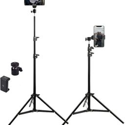 BASS BLING Strong 7ft stand with Mobile Holder,Suitable for Lights,Reflectors,Cameras Tripod, Tripod Ball Head-31
