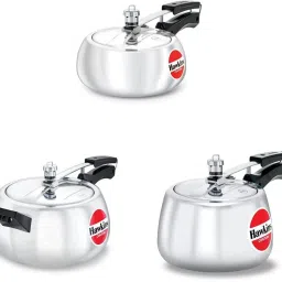 Aluminium Pressure Cooker, 2L, 3L and 5L, Silver Combo 2 L, 3 L, 5 L Pressure Cooker-4