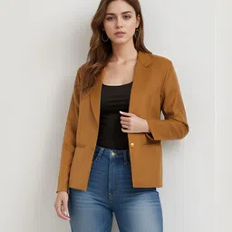 rocksy Women Solid Single Breasted Casual Blazer-picture-26