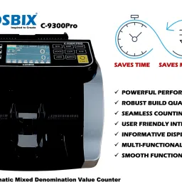 COSBIX C-9300 PRO New-Gen Mixed Currency Denomination Value Counting 4D Detection Cash Note Counting Machine image 4