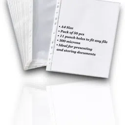 AARPEE SHEET PROTECTOR A4 300 Microns Clear Document Sleeve Folder with Punch Holes image 3