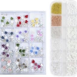 Set of 2 Nail Art Grids – Flower, Stone & Flowers & Metal Ball Grid-image-83