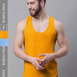 Friskers Pack Of 2 Bio-Wash Pure Cotton Gym Vest-picture-16