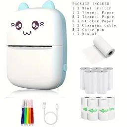 Mini Sticker wireless Pocket Printer for iPhone Thermal Printer with 10 Rolls Slide Printer-25