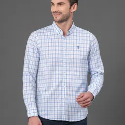 Men Regular Fit Checkered Button Down Collar Casual Shirt-picture-17