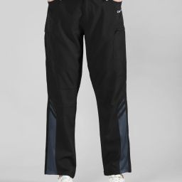 Women Striped Black Track Pants-image-79