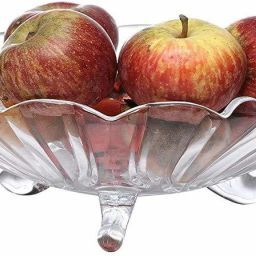 Glass Decorative Bowl Fruit Bowl Dining Table Glass Serving & Dinnerware, Crystal Touch Beautiful Designer-27