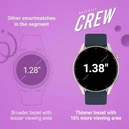 Noise Crew 1.38 Round Display with Bluetooth Calling, Metallic finish, IP68 Rating Smartwatch image 3