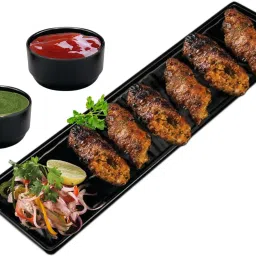 zido 1 Serving Platter for serving all type of Snacks / Tikka with 2 Chutney Katori Sizzler Tray image 5