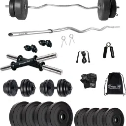 20 kg 20Kg PVC plates, 3ft curl rod, dumbbell rods & gym accessories Home Gym Combo-image-51