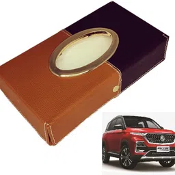 mockhe Chrom-Black-Tan Tisue Box Leatherete-140 Vehicle Tissue Dispenser-picture-13