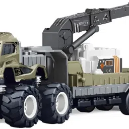 1:43 Friction Powered Metal Diecast Airport Path Lightening Crane Monster Truck-image-68