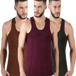 Pack of 3 Dollar Lehar Men Combed Cotton Round Neck Vest -Pack of 3- Colour may Vary Men Vest-image-40