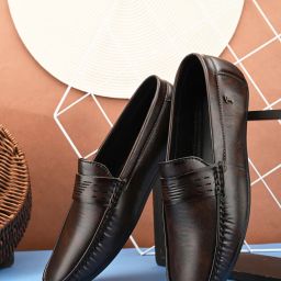 Provogue Men Brown Faux Leather Formal Slip On Loafers Slip On For Men-image-37
