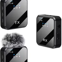 Professional (K205 Model) Dual Wireless Mic with Muff Superior Noise Reduction Collar Microphone for Mobiles DSLRs GoPro Cameras Desktops Laptops Speakers-13