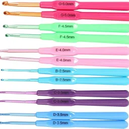6 Color Crochet Hook Set | Hard-Anodized Plastic Handle Hook for Embroidery Sewing Kit-5