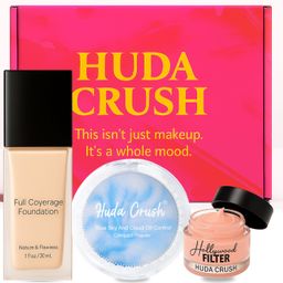 huda crush Diwali Gift Box Makeup Kit - Foundation, Gel Compact & Face Primer For Women-picture-8