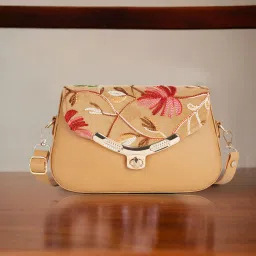 Orange Women Sling Bag Stylish Front Embroidered Classy Design Shoulder Crossbody Sling Bag For Women-image-64