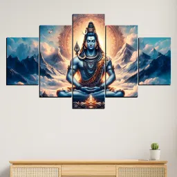 Shiv Ji Wall Decor Painting For Home Digital Reprint 18 inch x 30 inch Painting-24