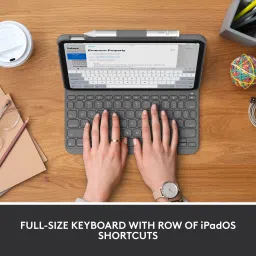 Logitech Slim Folio for iPad 10th Gen Bluetooth Handheld Tablet Keyboard Compatible with Desktop, Laptop, Mac image 2