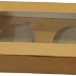 Cake Box Craft Paper Kraft Bakery Boxes With Windows & Inserts To Fit 2 Cupcakes Muffins Or Pastries Packaging Box-picture-4