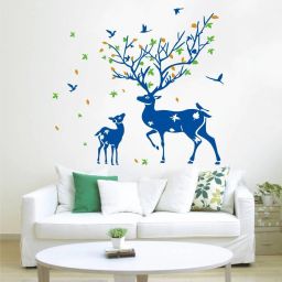 97 cm Wall Decals ' Mom And Little Deer ' Self Adhesive Sticker-77