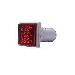 Red AC50-500V 0-100A 0- 100Hz 22mm AD16-22AVHz Square LED Voltage Current Hertz 3 In 1 Indicator with transformer image 2