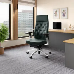Posture Perfect Leather Office Adjustable Arm Chair-image-0