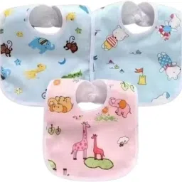 Baby Bibs – Cotton 2-Layer Bibs (Pack of 3) Waterproof, Spill Resistant Bibs|-image-56