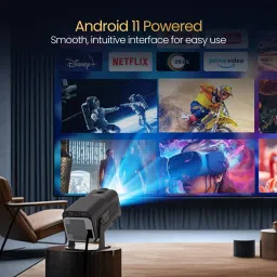 Portronics Beem 470, Built-in Apps, Android 11, 1080p FHD, 4500 lm, 5W Speaker, Bluetooth (4500 lm / 1 Speaker / Wireless / Remote Controller) Portable Projector image 5