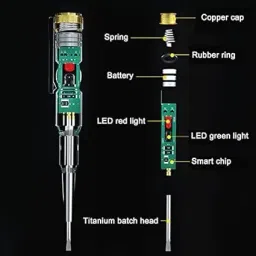 dhanvi enterprise Voltage Tester Pen Power Voltage Electricity Test Pencil with LED Light Digital Voltage Tester image 2