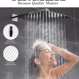 8x8 (8 Inch) UltraSlim Heavy SS Rain Shower Rain Shower Head with 18inch Arm Fixed Mount-20