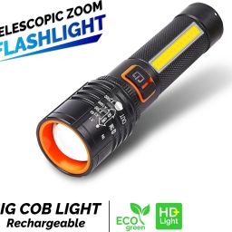 High Power Torch with Zoomable Metal body 6 Mode Flashlight Rechargeable Torch-image-85