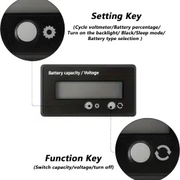 robo ocean Lithium Battery Capacity Indicator 12V-84V; 3 Strings Green Display Digital Battery Tester image 4