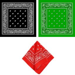 PAROPKAR 3Pcs Paisey handkerchief Cowboy Head Wrap Scarf for Women and Men 100% Cotton ["Green","Red","Black"] Handkerchief-image-71