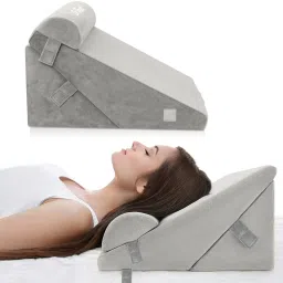 USA 354 Bed Wedge Pillow for Sleeping Back & Neck Pain Relief Leg Elevator Memory Foam Solid Orthopaedic Pillow Pack of 1-picture-1