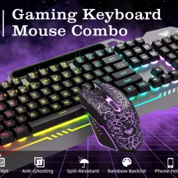 Aula T102 Wired USB Standard Gaming Keyboard Compatible with Desktop, Laptop, Mac T102 Gaming RGB backlit Keyboard with 7200 DPI, 6 buttons Gaming Mouse image 2