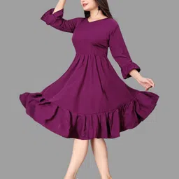mahadev Women Fit and Flare Multicolor Knee Length Dress-picture-28