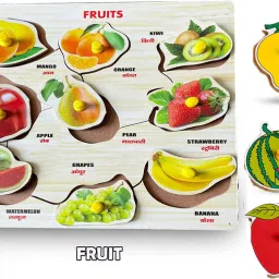 shalafi Learning book, Educational Learning Toy Board Fruit Matching Block Jigsaw Puzzle image 2