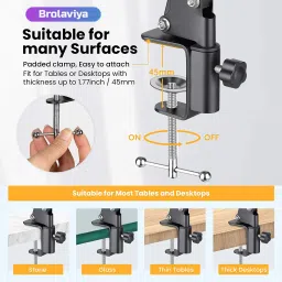 BROLAVIYA (Renewed) Overhead Mobile Stand with 10 Inch Ring Light With Mobile Bracket Mobile Holder image 4
